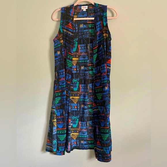Lularoe Bright Geometric Joy Longline Vest - Picture 1 of 8